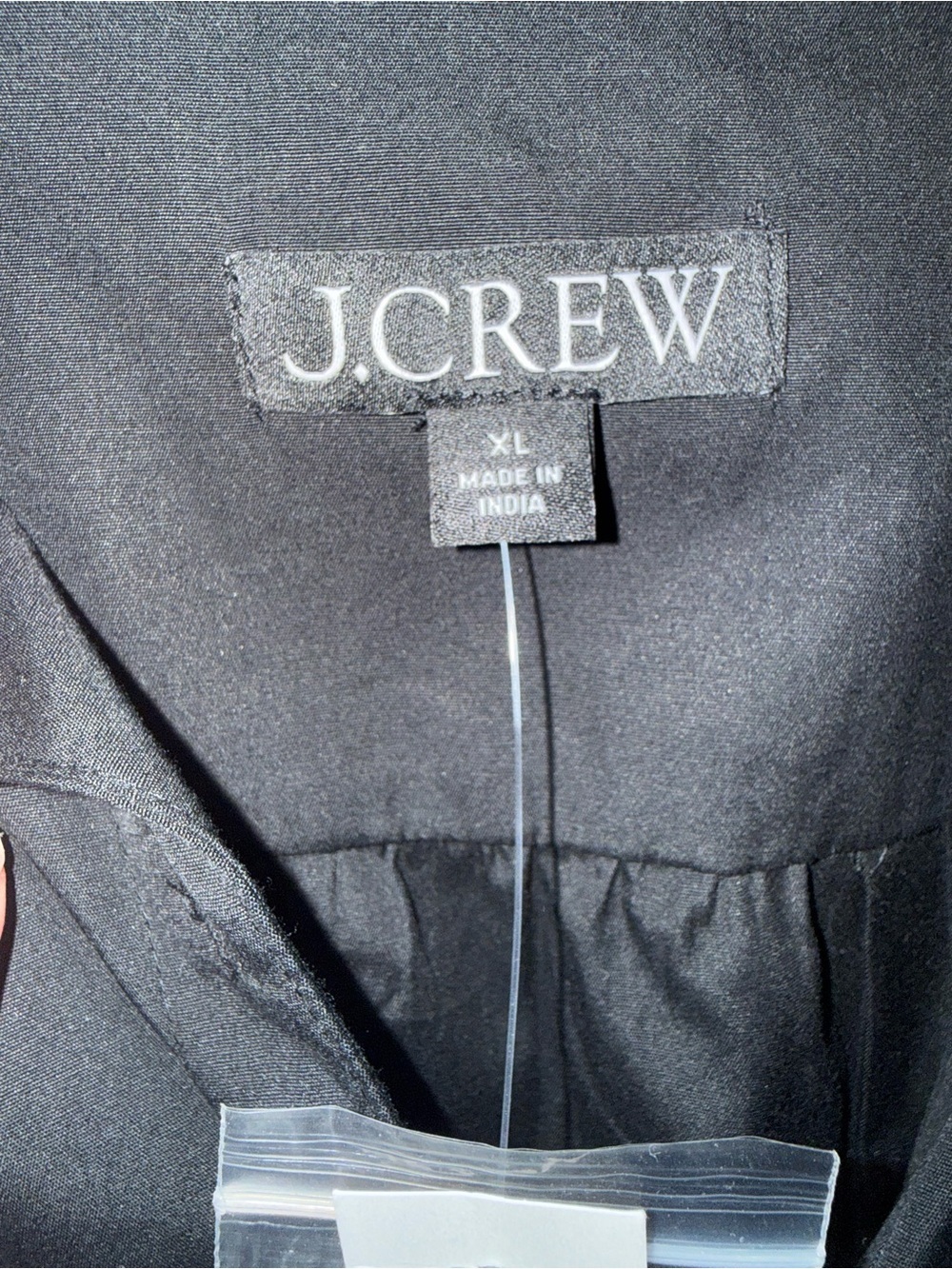 J.Crew Ruffle Hem Shirt Dress in Cotton Poplin Black Size XL NWT - Picture 5 of 7